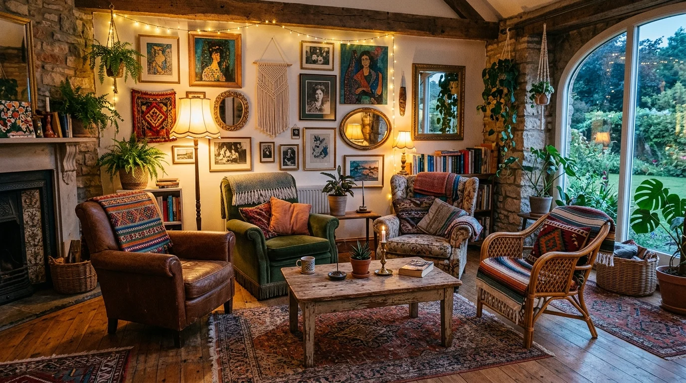 Cozy Boho Living Room Ideas for a Warm Eclectic Gathering Space inspiration image 2